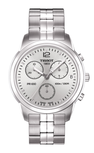 Tissot PR 100 Chronograph Quartz 38 Stainless Steel / Silver / Bracelet